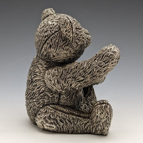 英國鄉村藝術家泰迪熊純銀雕塑小雕像 501 克